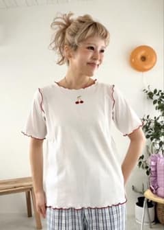 【新品未使用】しまむら×ayano チェリー刺繍 ホワイト Lのサムネイル