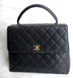 CHANEL キャビアスキン ハンドバッグ ブラックのサムネイル