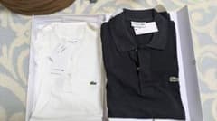ラコステ LACOSTE ポロシャツ ペア 黒白のサムネイル