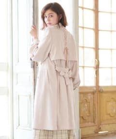 MAJESTIC LEGON バックレースアップトレンチ アイボリーのサムネイル