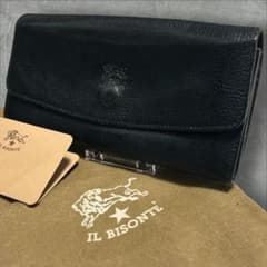 新品、半額以下】IL BISONTE（イルビゾンテ）長財布ブラック | Shop at 