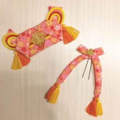 七五三 3歳7歳 髪飾り かのこ・ちんころ風SETのサムネイル