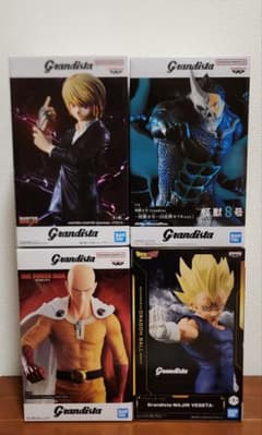 ドラゴンボール・怪獣8号・クラピカ・範馬勇次郎　Grandista　13体セット Grandista：クラピカ＆怪獣8号＆SAITAMA ＆魔人ベジータ4点セット