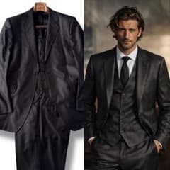 ドルチェ＆ガッバーナ セットアップ 3ピース スーツ 光沢 グレー系 XL