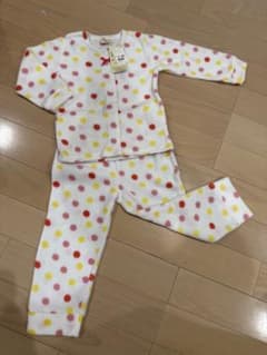 水玉模様フリースパジャマセット 110cmのサムネイル