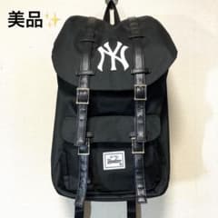 【美品】NY ヤンキース リュック バックパック ロゴ 黒 通学 大容量のサムネイル