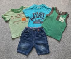 ベビー服 80㎝ まとめ売り トップス3枚+パンツ1枚 4点セットのサムネイル
