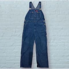 【W38】00s Dickies ディッキーズ デニムオーバーオール メキシコ製のサムネイル
