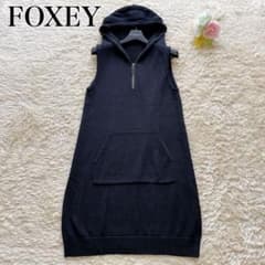 良品✨フォクシー Hoodie ニットワンピース リネン ネイビー 良品✨フォクシー Hoodie ニットワンピース リネン ネイビー - メルカリ