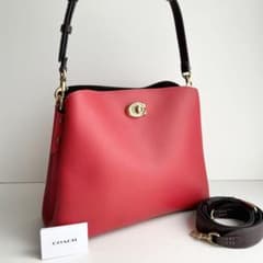 コーチ COACH ショルダーバッグ 2way ウィロウ カラーブロック レッド