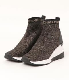 MICHEL KORS メタリックステッチニットソックススニーカー24.5のサムネイル