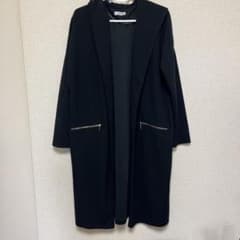 aquaist フード付きロングコート 黒のサムネイル