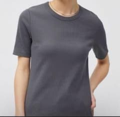 GU半袖 リブTシャツ ダークグレーのサムネイル