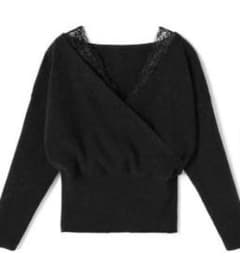 GRL レースドッキングカシュクールニット黒Mのサムネイル