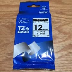 [新品]P-touch ピータッチ 12mm 白テープ 黒インクのサムネイル