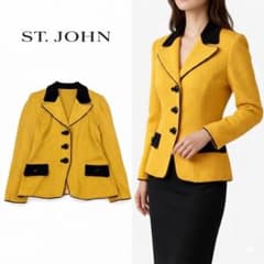 Q210 美品 M セントジョン ストレッチ ニット 上品 JKT レディース Q210 美品 M セントジョン ストレッチ ニット 上品 JKT レディース