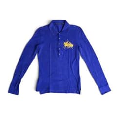 ★超美品★RALPH LAUREN SPORT ポロシャツ 長袖 豪華刺繍 青のサムネイル