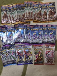 引退品 ポケモンカードパックまとめ売り（クレイバースト、151、バイオレット）のサムネイル