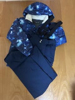 スキーウェア 青 黒 星模様　早い者勝ち スキーウェア スノーボードウェア160cm 男の子 女の子 青 星 - メルカリ