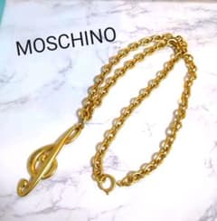 モスキーノMOSCHINO　ト音記号　ゴールドチェーンロングネックレスのサムネイル