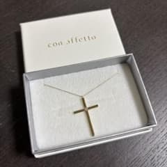 コンアフェット k10 ダイヤモンド クロス ペンダント ネックレス 