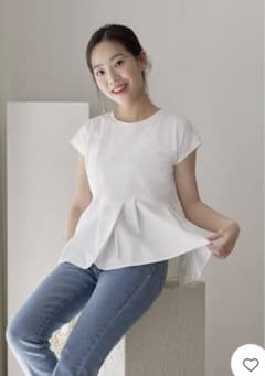 coca カットソー レディース Tシャツ フレンチスリーブ フレア 異素材切りのサムネイル
