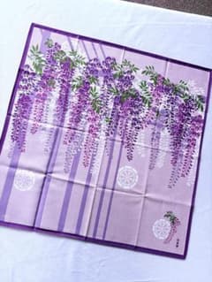 濱文様　小布「彩り藤」ムラサキ　小風呂敷　タペストリー　ハンカチ　50x50cmのサムネイル