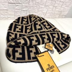 フェンディ FENDI ニット帽 キャップ ズッカ柄 ユニセックス タグ付