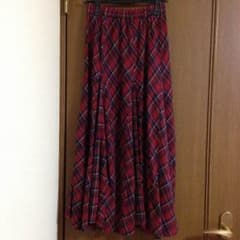 ♡赤チェック ロングスカート♡のサムネイル