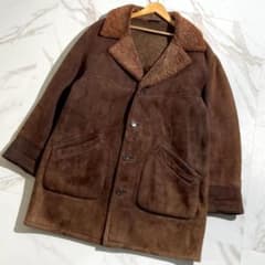 希少　COACH コーチ　リアルムートン　シアリング　ボア　ランチコート　濃茶色 希少 COACH コーチ リアルムートン シアリング ボア ランチコート 濃