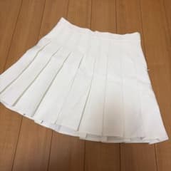 ホワイト プリーツミニスカートのサムネイル