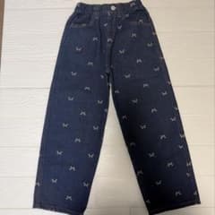 美品　ブランシェス　キッズ　リボン柄 デニムパンツ　120サイズのサムネイル