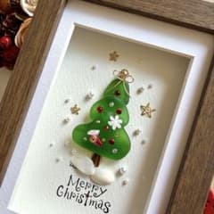 Green Xmas Tree シーグラスアート／天然石／クリスマス - メルカリ