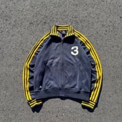 00s adidas トラックジャケット 紺×黄 ナンバリング 3 ハイネック 00s adidas トラックジャケット 紺×黄 ナンバリング 3 ハイネック