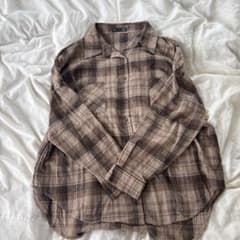 DAZY チェック柄 長袖シャツ ブラウン Mのサムネイル