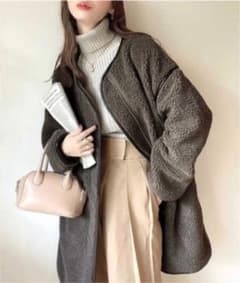 最終値下げ⭐︎ クラシカルエフ　ボアコート　ノーカラージャケットのサムネイル