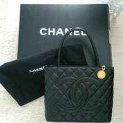 CHANEL　Gカード有・超美品復刻トート　キャビアスキン　ゴールド金具のサムネイル