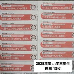 最新版☆カラーテスト 小学三年生 理科 見なおしシート 13枚 - メルカリ