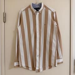 TOMMY HILFIGER 長袖シャツ ストライプ メンズ　ＸＬ ブラウンのサムネイル