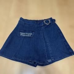女の子☆140 デニムショートパンツ ハートバックル付きのサムネイル