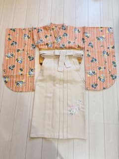 卒業袴　小学生　ジュニア袴4点セット 花総柄　卒業式のサムネイル