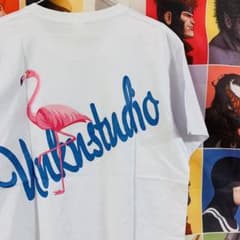 Flamingo 鳥 メンズ Tシャツ 半袖 新品 レトロ 古着風 派手 個性的のサムネイル