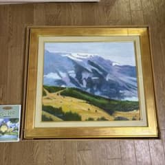油彩画 山岳風景画 ゴールドフレーム - メルカリ