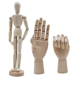 木製デッサン人形と手のモデルセットのサムネイル