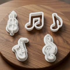 音楽好きさんのクッキー型5個セット サックス・バイオリン・音符のサムネイル