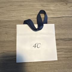 4°C ショップ袋 ホワイト ネイビーのサムネイル