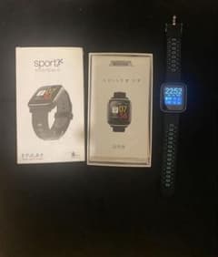 スマートウォッチ スポーツスマートバンド IP67防水 ブラックのサムネイル