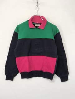 FLORIDA KEYS レトロ 古着 ワイドボーダー ポロカラー スウェット