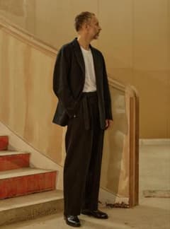 Cornier WOOL SILK NEP BELTED PANTS - メルカリ