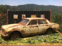 1/64コナミ日産 ハコスカGTR 草ヒロ 自作ジオラマ完成品 ケース付のサムネイル